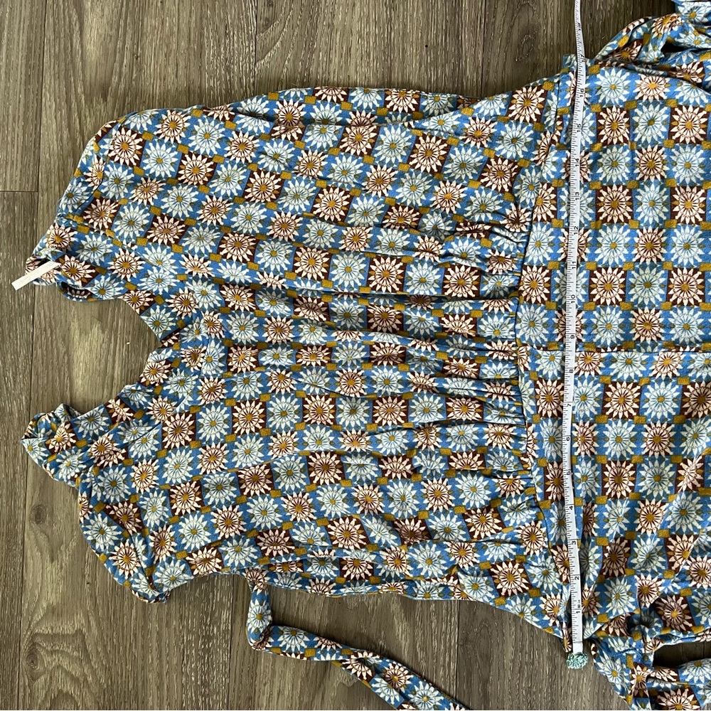 Free People Blue and Orange Patterned Jumpsuit - Picture 9 of 11